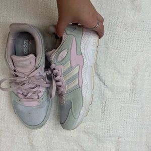 Adidas Chaos cloudfoam rainbow pastel sneakers